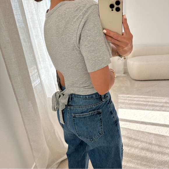 Aerie Cropped Wrapback Tee - Picture 4 of 9